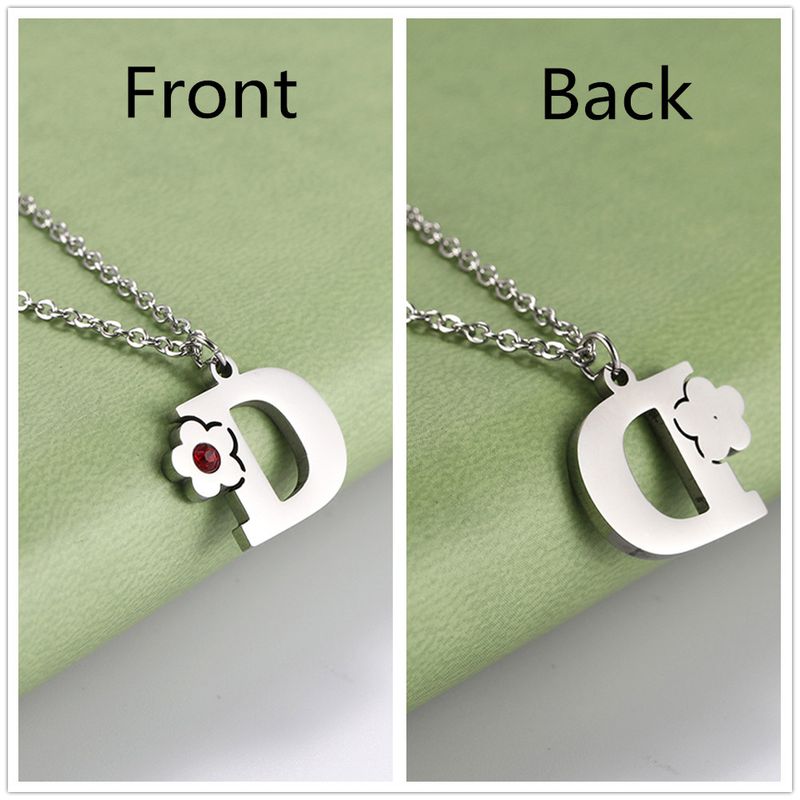 Collar con inicial de acero inoxidable con letras mayúsculas de cristal Skyrim para mujer, colgante con alfabeto A-Z, gargantilla, tendencia 2024_voghion.com