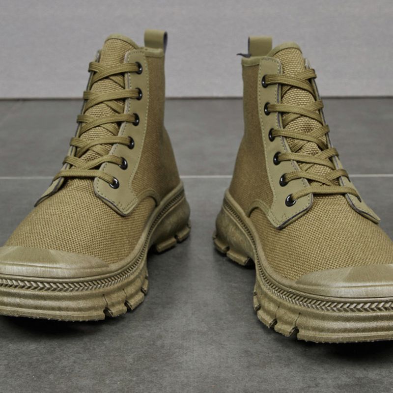 Bottes de randonnée pour hommes avec fermeture éclair latérale, tige haute, semelle épaisse, résistantes à l'usure, antidérapantes, légères et respirantes._voghion.com