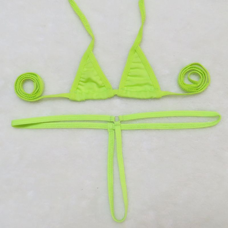 Dessous Mini Badeanzug Damen Bademode Lady Sexy Durchsichtiger BH Höschen Dreipunkt-Bikini-Anzug_voghion.com