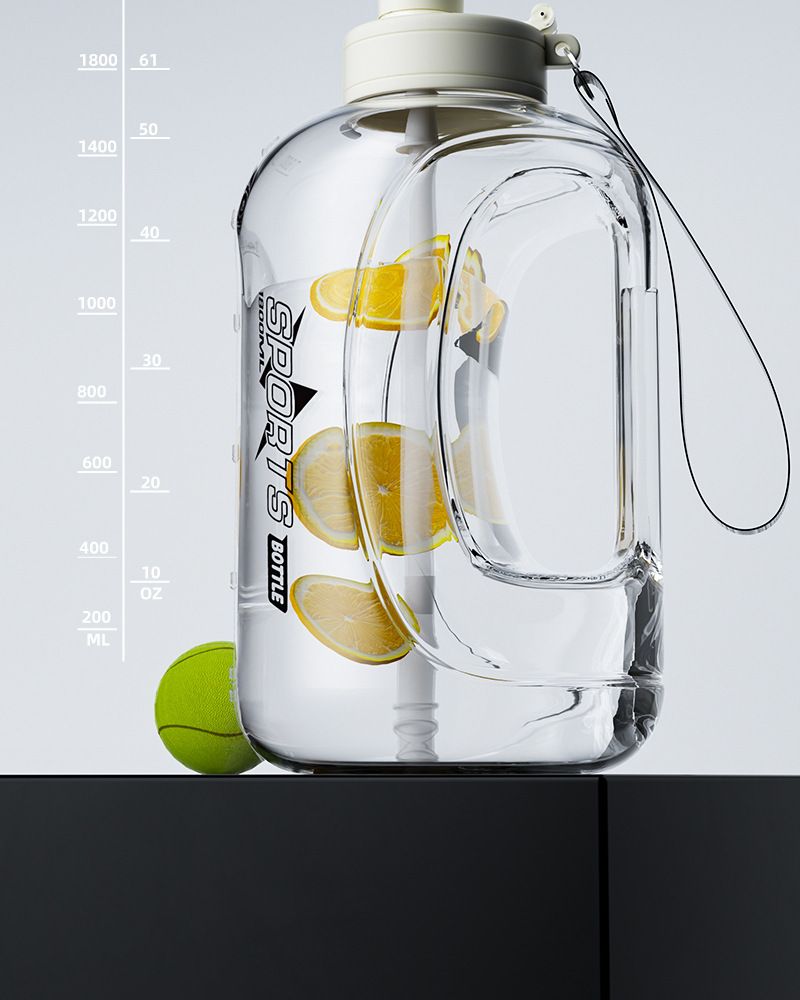 Large Capacity Plastic Summer Sports Fitness Ton Bucket Bottle Men Outdoor Portable High Temperature Resistant Water Cup_voghion.com