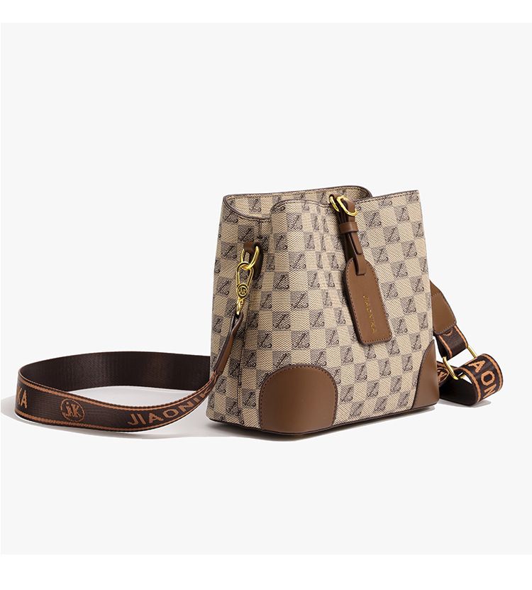 Women's Crossbody Bag Large Capacity PU Leather Printed Letter Shoulder Bag With Wide Strap For Daily Use_voghion.com