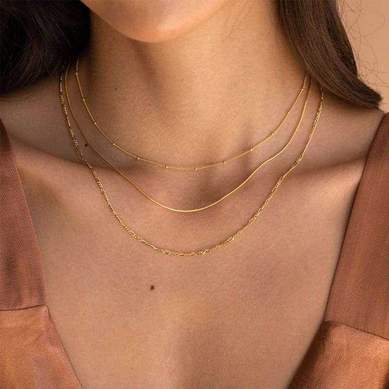 Collar minimalista de múltiples capas de acero inoxidable chapado en oro con estilo INS, gargantilla de clavícula con nicho_voghion.com