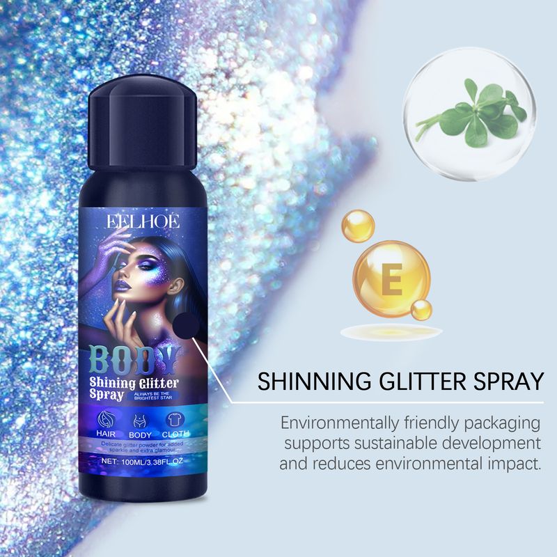 Hochglänzender aufhellender Glitterspray, Flashspray, Hochglanzspray, natürlicher dreidimensionaler, lang anhaltender aufhellender Glitter_voghion.com