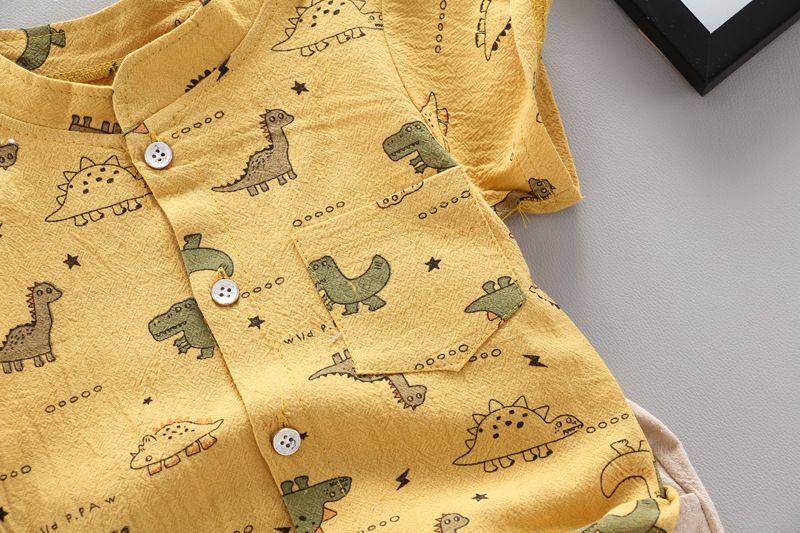 Mutter & Kinder Junge Baby Kurzarm Anzug Kinder Sommer Personalisierte Hemd Shorts Zwei Stück Anzug_voghion.com