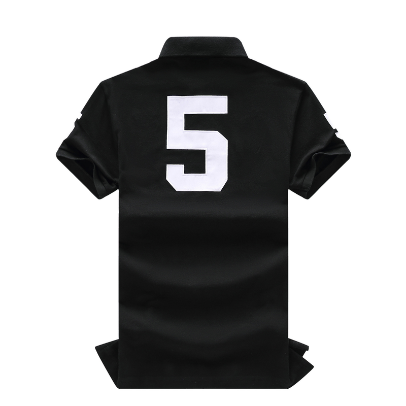 Herrenbekleidung Poloshirt für Männer Reine Baumwolle Bestickt Kurzarm Casual Sport Schwarz Einfach Locker Schlank Übergröße_voghion.com