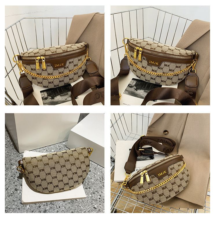 Borsa a mano di alta qualità 2024 Inverno Nuovo da donna alla moda casual in tela con tracolla a catena larga diagonale versatile_voghion.com