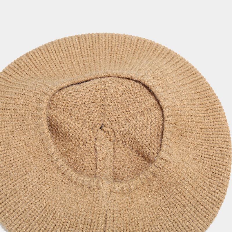 Hot Sale Women'S Elegant Removable Fox Fur Ball Berets Autumn Winter Warm Knitted Beanie Hats For Girls Solid Colour Elastic_voghion.com