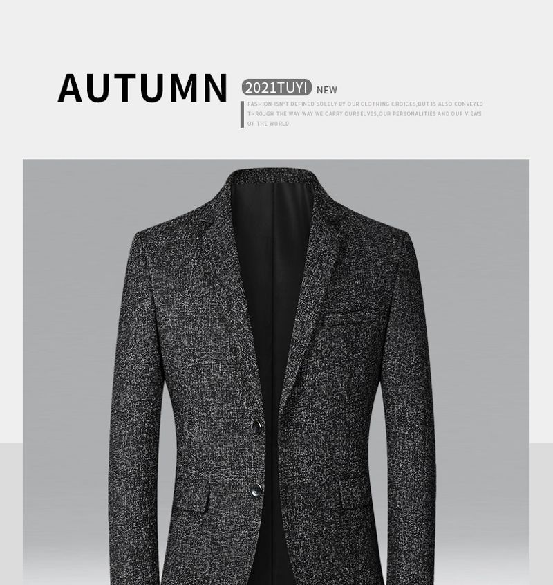 Costume simple d'extérieur fin pour hommes d'âge moyen, costume décontracté, printemps 2023_voghion.com