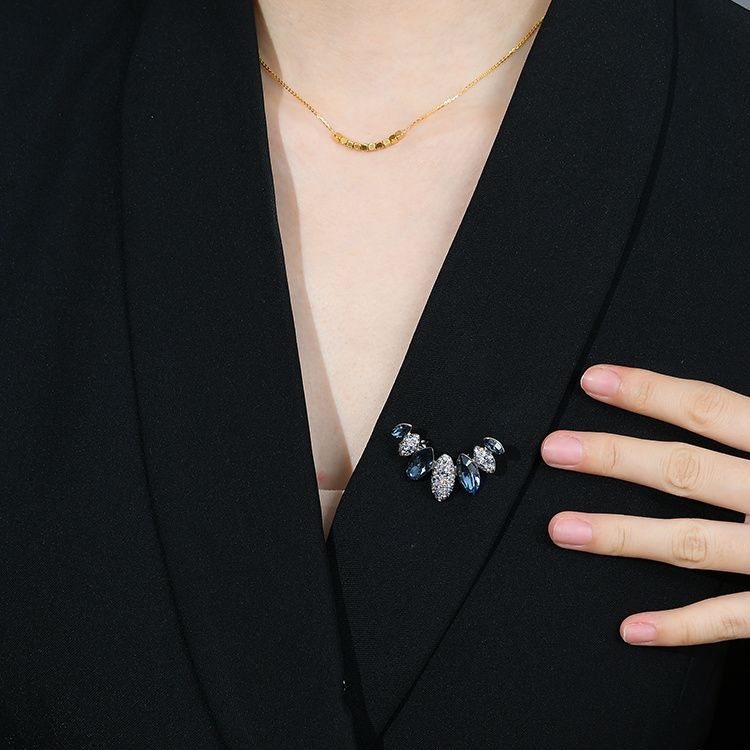 Broche de alta gama para mujer, diseño de cristal con sentido de alta gama, broche de ramillete, accesorio decorativo para traje y ropa._voghion.com