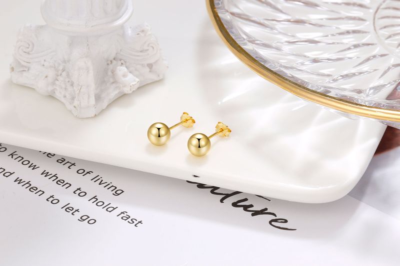 Orecchini in argento sterling S925 per uomo e donna, semplici, di alta qualità, perline rotonde lucide, piercing all'orecchio, aghi per le orecchie, design, borchie per l'osso dell'orecchio, orecchini_voghion.com