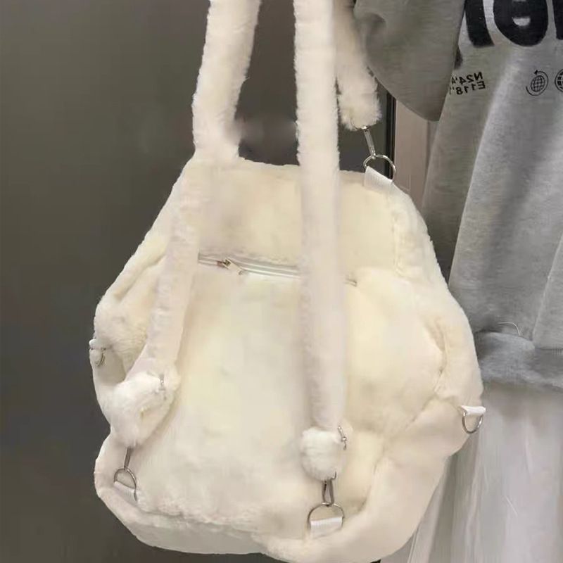 Torba na ramię 2025 Nowa pluszowa miękka dziewczęca torba plecak duża pojemność torba crossbody_voghion.com
