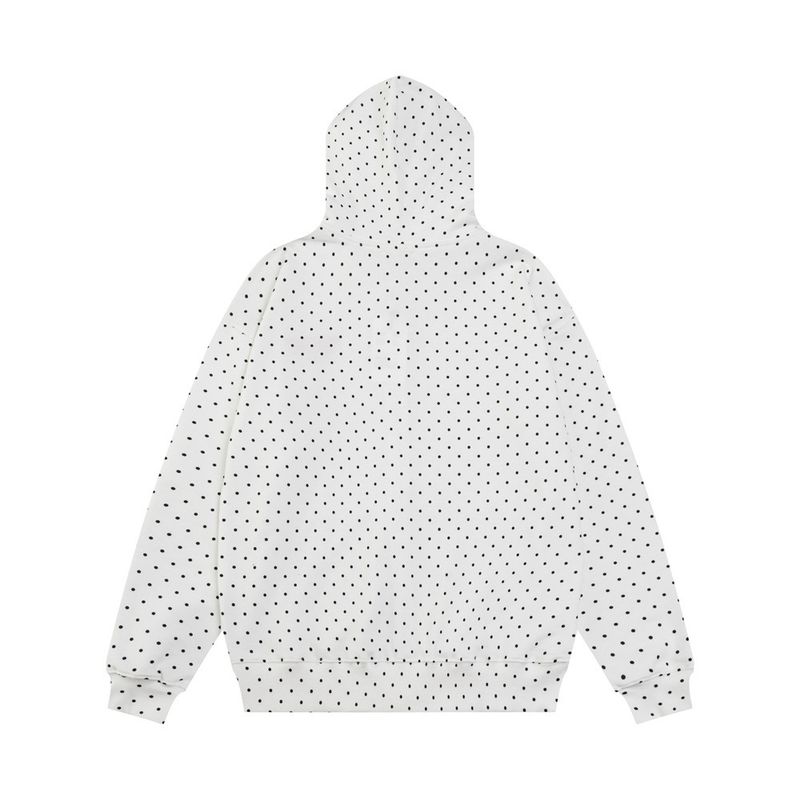 Sportliche Freizeitanzüge für Herren, trendige Marke, Sweatshirtjacke mit durchgehendem Druck und gepunktetem Kapuzenmuster, lockere Schlaghose mit weitem Bein_voghion.com