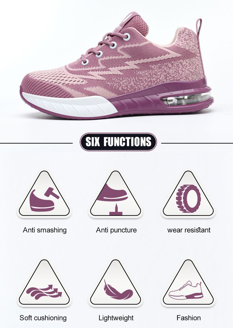 Scarpe antinfortunistiche leggere da lavoro, da donna, con punta in acciaio, anti-perforazione e anti-sfondamento, per cantieri edili._voghion.com