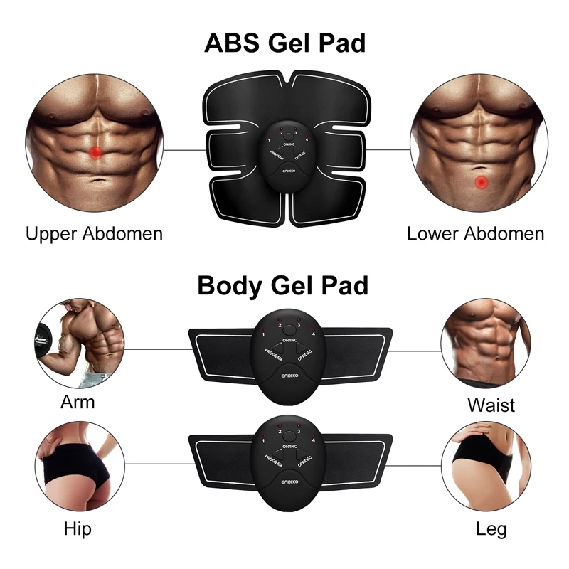 Usb recarregável sem fio ems estimulador muscular abs treinador muscular abdominal toner corpo fiess hip trainer moldar remendo_voghion.com