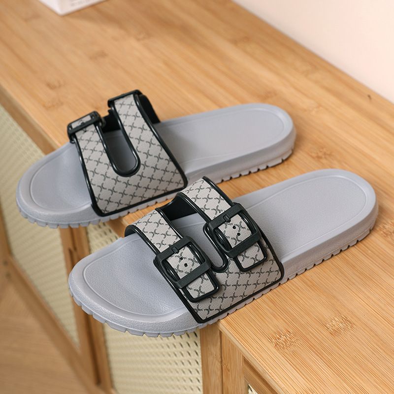 【】 Pantofole da uomo One Word con un tocco di alta qualità, blocco di colore, antiscivolo, antiodore, suola morbida leggera in EVA insapore,_voghion.com
