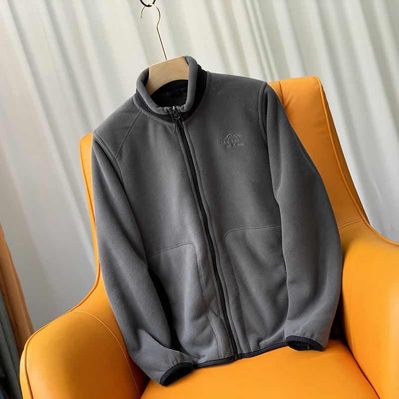 Giacca da uomo in tinta unita con collo alto in lana d'agnello spessa, autunno inverno, super calda K-Level_voghion.com