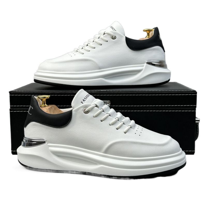 Scarpe da uomo di qualità imbattibile, autunno 2023, nuovo stile, versatili per uomini e ragazzi, basse, bianche, con suola spessa, casual e rialzanti._voghion.com