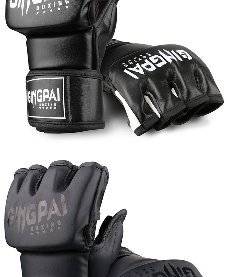 Demi-ensemble de gants de boxe pour adultes, hommes et femmes, cinq doigts, respirants, pratiques, d'entraînement au Combat, Sanda Fighting_voghion.com