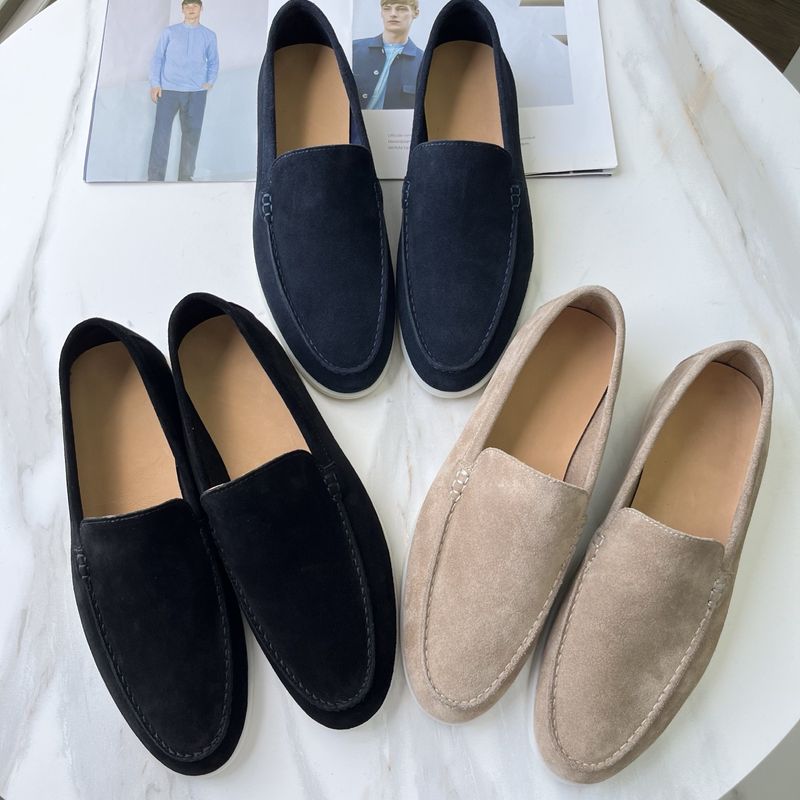 L*P Unlabeled 25 New Colors Genuine Leather Loafers British Style Business Slip-On Casual Men's Shoes Flat Simple_voghion.com