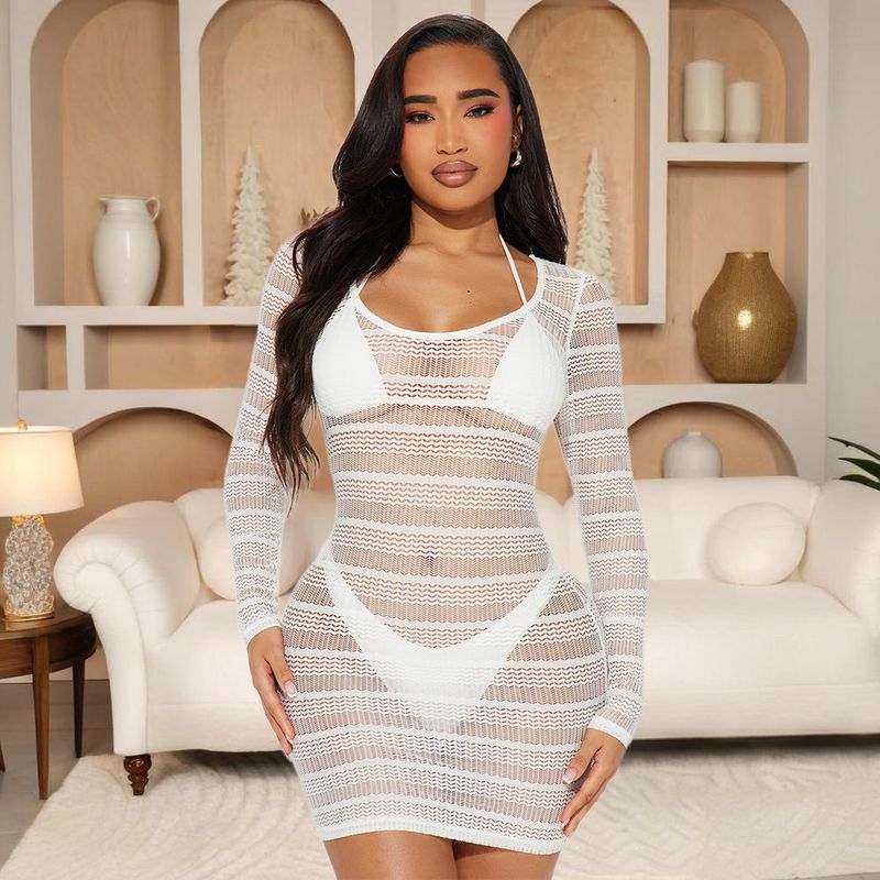 Ensemble de lingerie à lacets avec mini-jupe transparente - Ensemble de sous-vêtements sexy 3 pièces_voghion.com