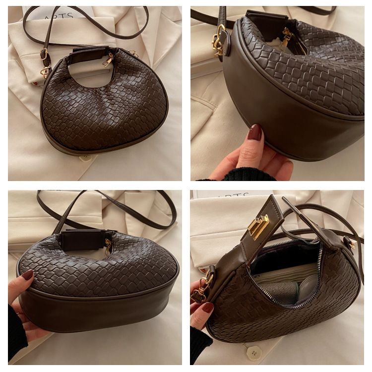 Borsa a tracolla a mezzaluna, nuova moda invernale, semplice, casual, alla moda, retrò_voghion.com