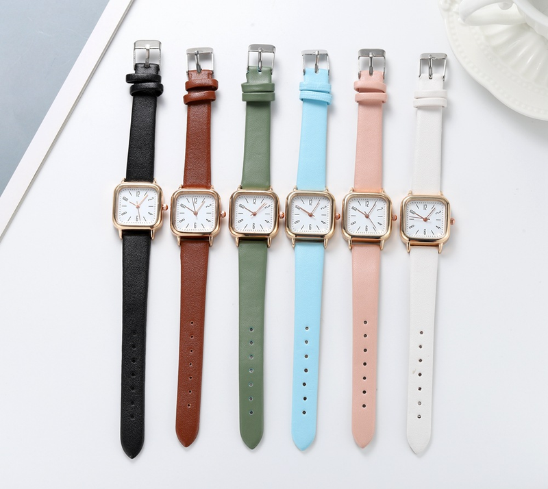 Orologio da donna alla moda, nuovo stile Instagram, serie Sen, moda digitale, minimalista, quadrato, con cintura per studenti, quadrante piccolo_voghion.com