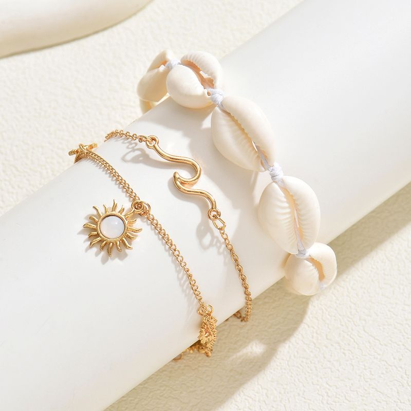 Set di cavigliere estive semplici in conchiglia naturale, stile europeo e americano, per il tempo libero, per le vacanze in spiaggia, regolabili_voghion.com