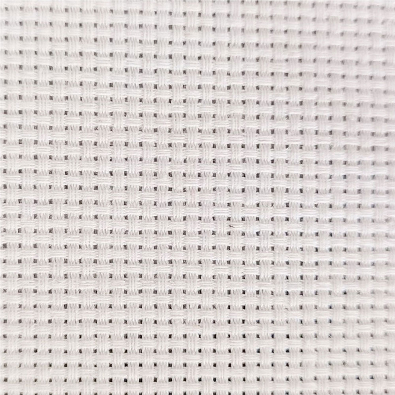 Cross embroidered fabric with white plaid polyester cotton thickened cross embroidered fabric DIY embroidered fabric_voghion.com