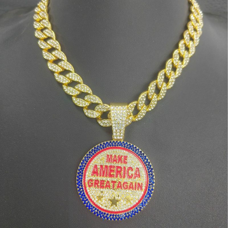 Ümmargune bränd MAKE AMERica CREAT AGAIN tähesulamist ripats hip-hop meeste kaelakee_voghion.com