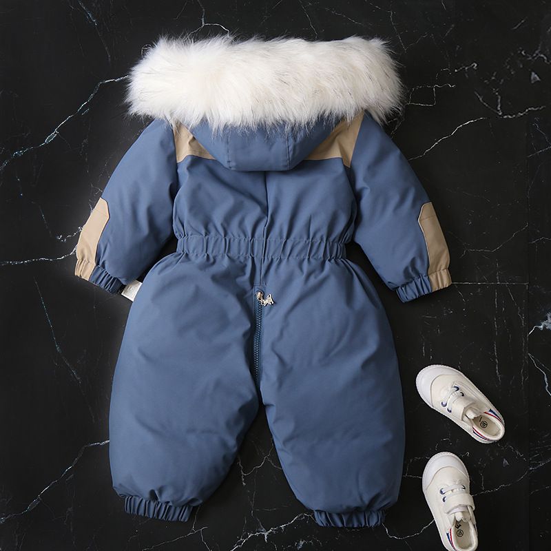 Traje de nieve impermeable y cortavientos para bebé, mono de invierno de una pieza para niños de 1 a 3 años (80-100 cm), traje de esquí térmico con capucha, unisex para niños y niñas._voghion.com