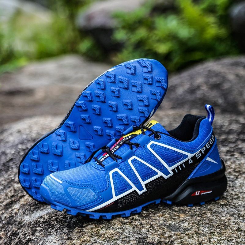 Zapatillas de running de malla transpirable para hombre, talla grande, antideslizantes, para deportes al aire libre y viajes, para cross country y uso informal._voghion.com