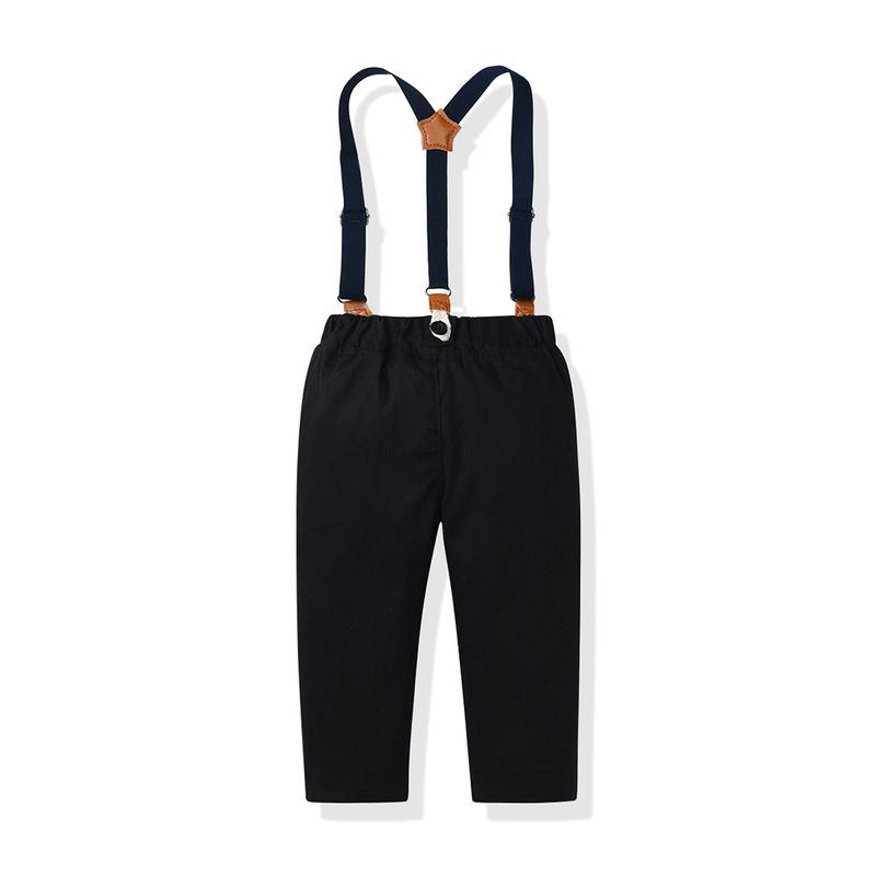 Kinderkleidung Hinweis Jungenanzug Langarm bedrucktes Hemd Overall Kinder Gentleman Kleid Einjähriges Leistungskostüm_voghion.com