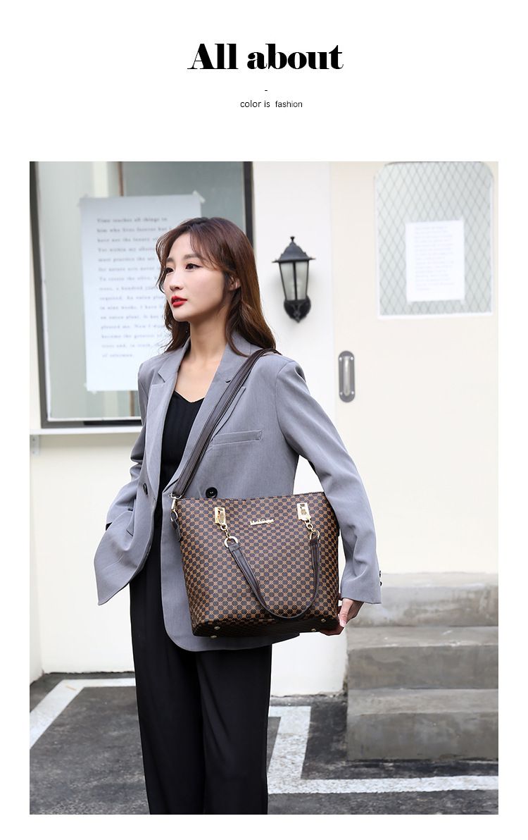 Ensemble de sacs à main pour femme - Sac fourre-tout et sac à bandoulière grande capacité avec imprimé élégant (ensemble assorti mère-fille)_voghion.com