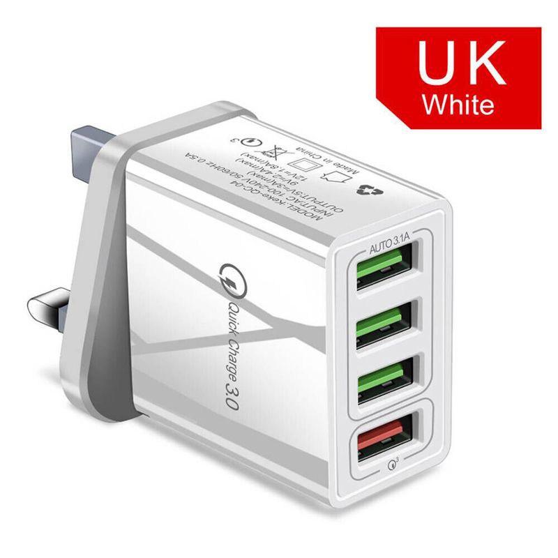Faster Wall Charger Power Adapter Multi 4 USB For IPhone IPad Samsung UK Plug_voghion.com