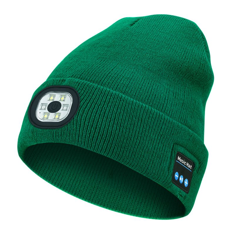 removable and rechargeable LED luminous lighting hat Bluetooth music knitted hat_voghion.com