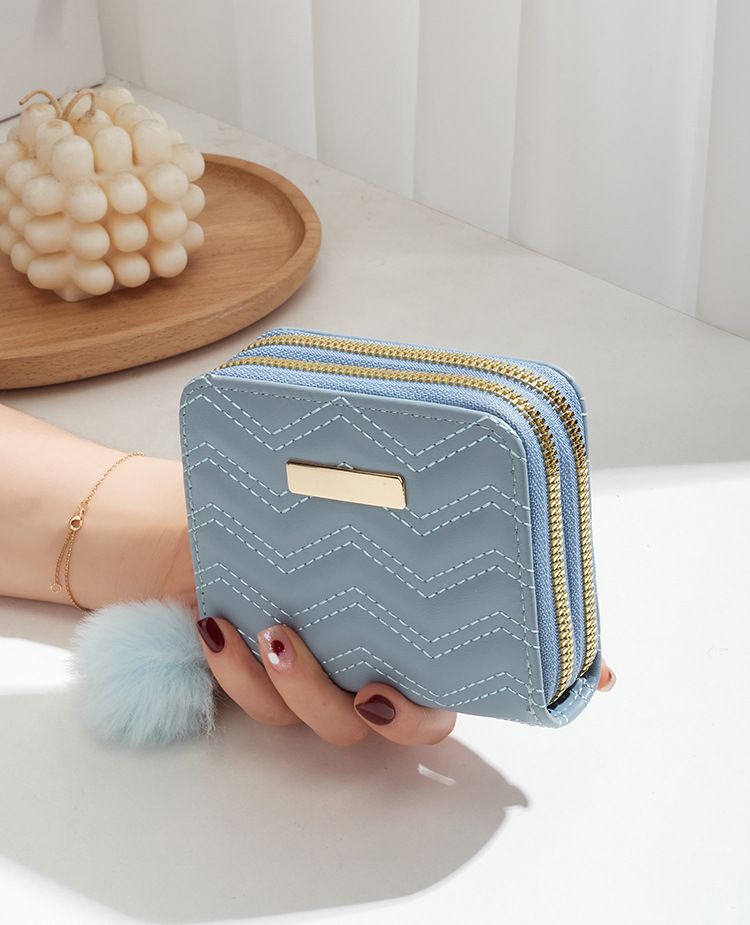 Purse Wallet Clutch Bag Purse Women's Double Zipper Short Card Bag Document Bag Hold Bag Stylish Simple Double Wallet Wallet_voghion.com