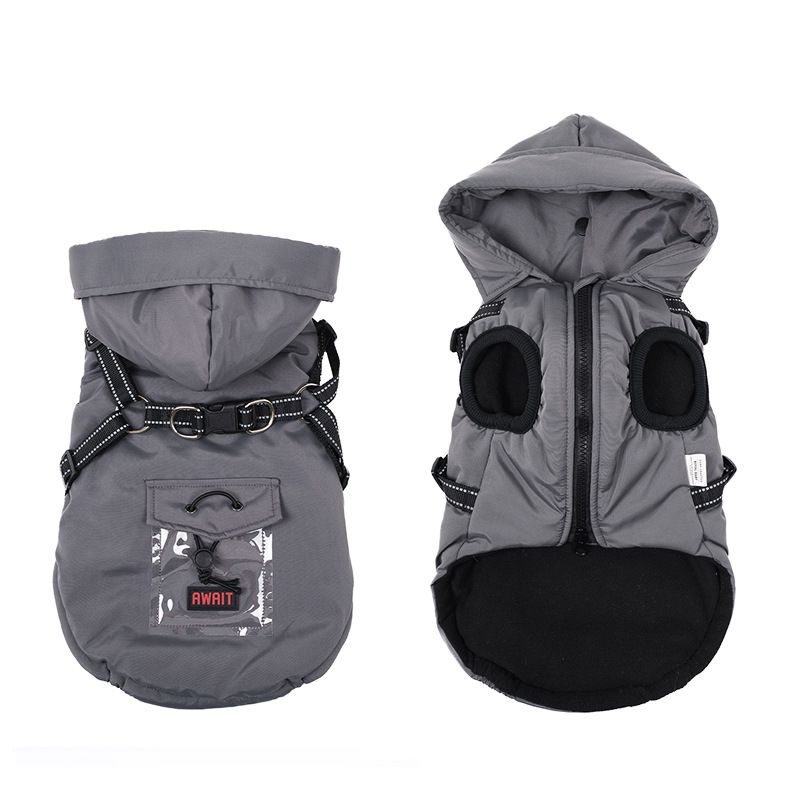 Haustierkleidung Warme, verdickte Herbst-Winter-Weste für zweibeinige Teddy-Bichon-Pommersche-Schnauzer-Kleinhunde_voghion.com