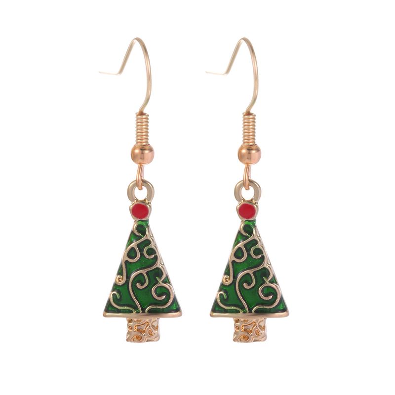 Boucles d'oreilles tendance en alliage pour femme, motif sapin de Noël, Père Noël, cloche, renne, canne à sucre_voghion.com