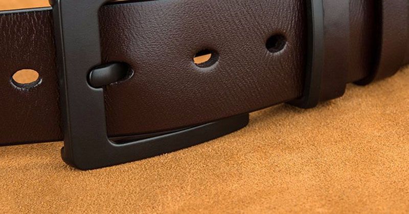 VARME menns toppkvalitets nye design massivt kuskinn menn ku ekte skinn kuskinn svart nålespenne metallbelter jeans_voghion.com