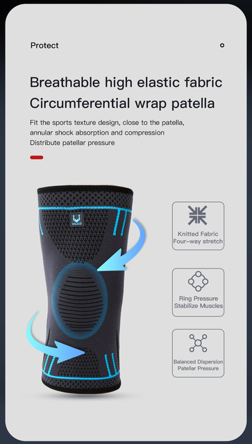 Compression Support Sleeve Elastic Knee Pads Brace Springs Gym Sports Protector Basketball Volleyball Running_voghion.com