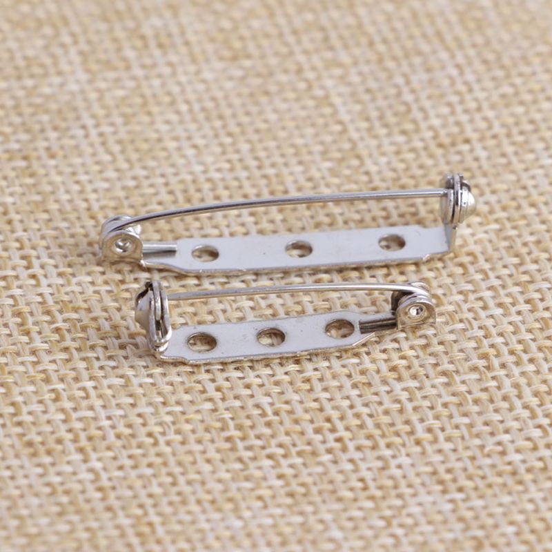 2.5CM-3.8CM Copper Iron Metal Safety Pin With Lock Buckle Brooch_voghion.com