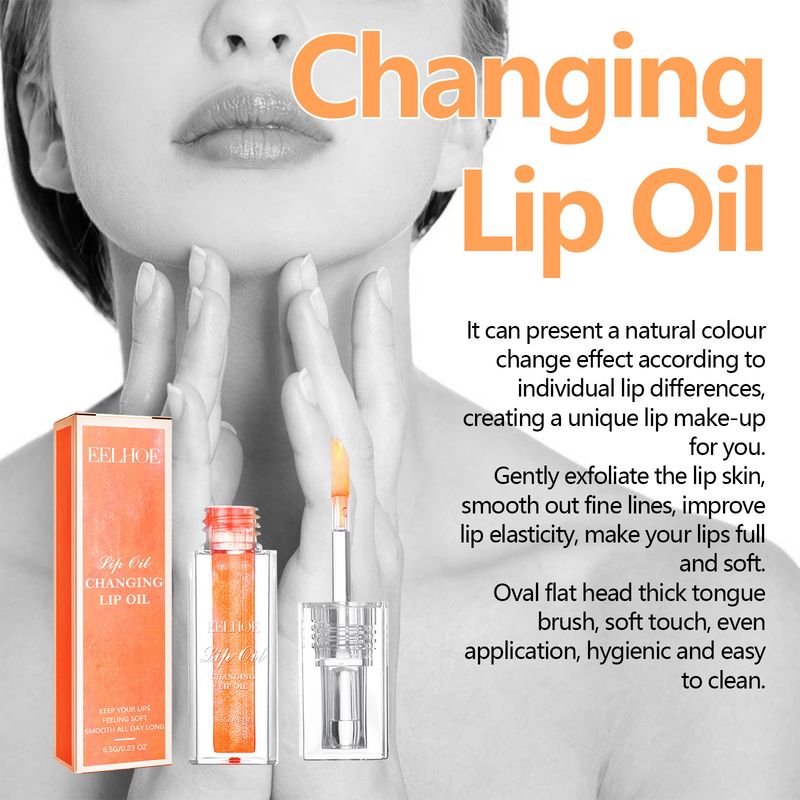 Aceite labial que cambia de color y elimina suavemente la queratina, voluminoso, delicado y brillante._voghion.com