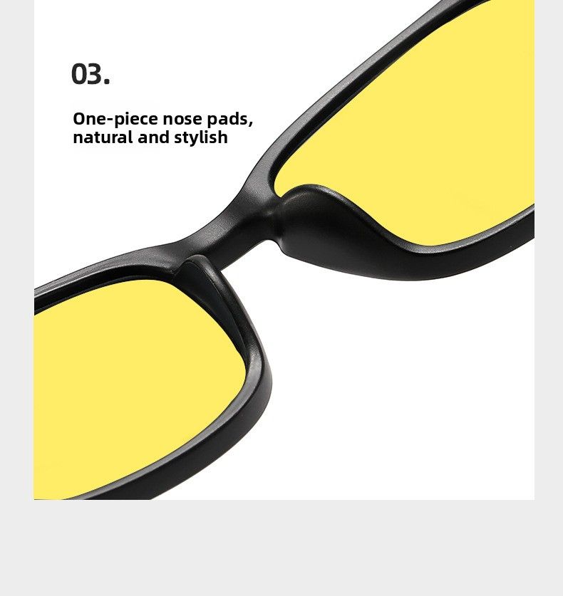 Retro Night Vision Anti-blue Light Yellow Men's And Women's Mobile Phone Flat Glasses Computer Competitive Game Eye Protection Glasses_voghion.com