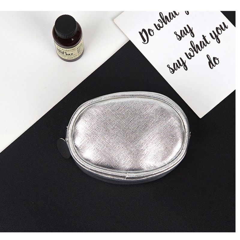 Mode Silber Kopfhörer Lagerung Exquisite Mini Tragbare Zipper Kleine Tasche PVC Lippenstift Schlüssel Geldbörse_voghion.com