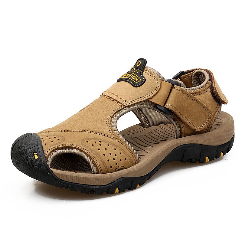 7238 Sandali estivi da uomo, con copripiedi da spiaggia, grandi, scarpe casual da esterno, antiscivolo, anti-collisione, fascia traspirante_voghion.com