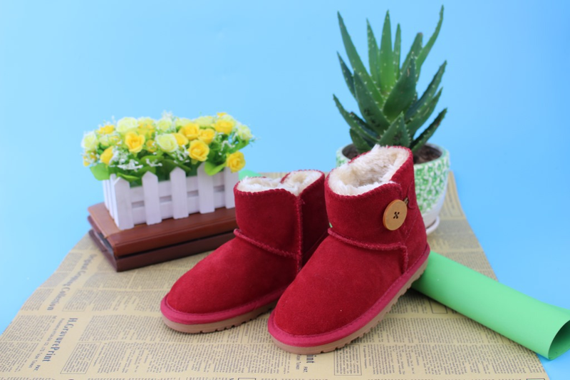 3352 echtes Rindsleder Knopf Kinder Schneeschuhe Winter neue Kinderschuhe_voghion.com