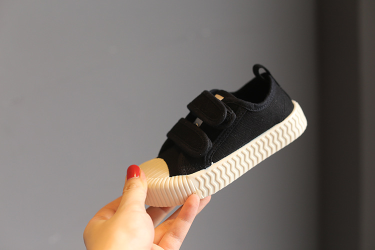 Kinder schuhe Candy farbe low top kinder leinwand schuhe Klett_voghion.com