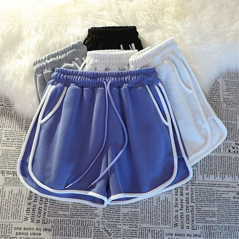 Damenbekleidung Lässige Sportshorts für Damen im Sommer, lockerer und bequemer Schlafanzug für zu Hause, Shorts mit weitem Bein für den Außenbereich_voghion.com