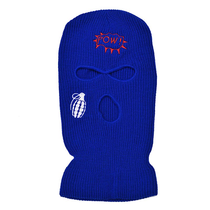LazyZoom Winter Warm Three-Hole Knitted Ski Balaclava Cycling Face Mask Ear Protection Windproof Head Wrap Cold Hat_voghion.com