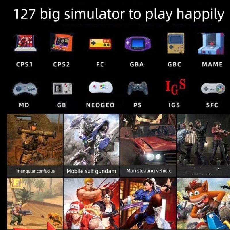 2024 Neue Jelly Handheld-Spielekonsole, 5 Zoll großer Bildschirm, anschließbar an TV, klassischer Retro-Contra, zwei Spieler_voghion.com